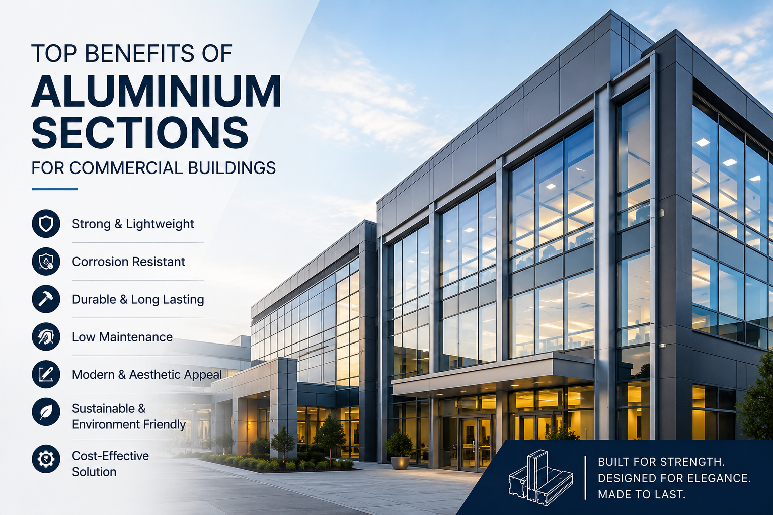 Top Benefits of Aluminium Sections for Commercial Buildings